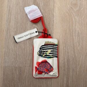 Fish Design Crossbody phone pouch Bag - orange/red and Cream